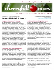 Cherryhill Newsletter - Winter 2010