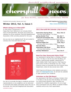Cherryhill Newsletter - Winter 2012