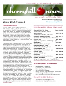 Cherryhill Newsletter - Winter 2014