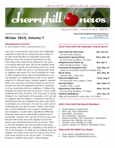 Cherryhill Newsletter - Winter 2015