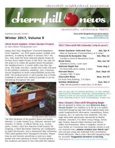 Cherryhill Newsletter - Winter 2017