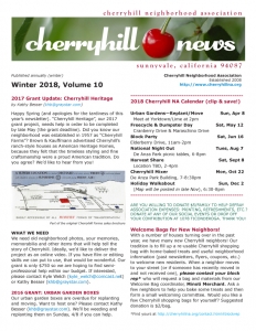 Cherryhill Newsletter - Winter 2018
